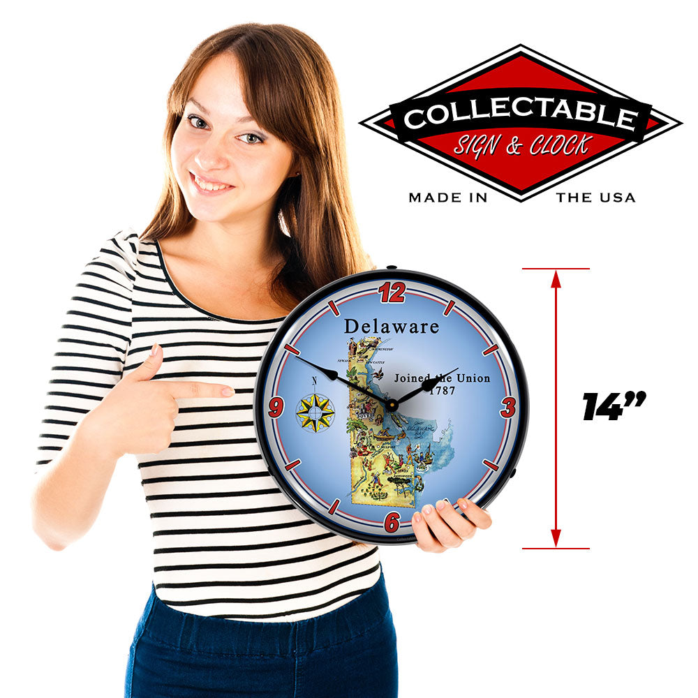 State of Delaware 14" LED Wall Clock