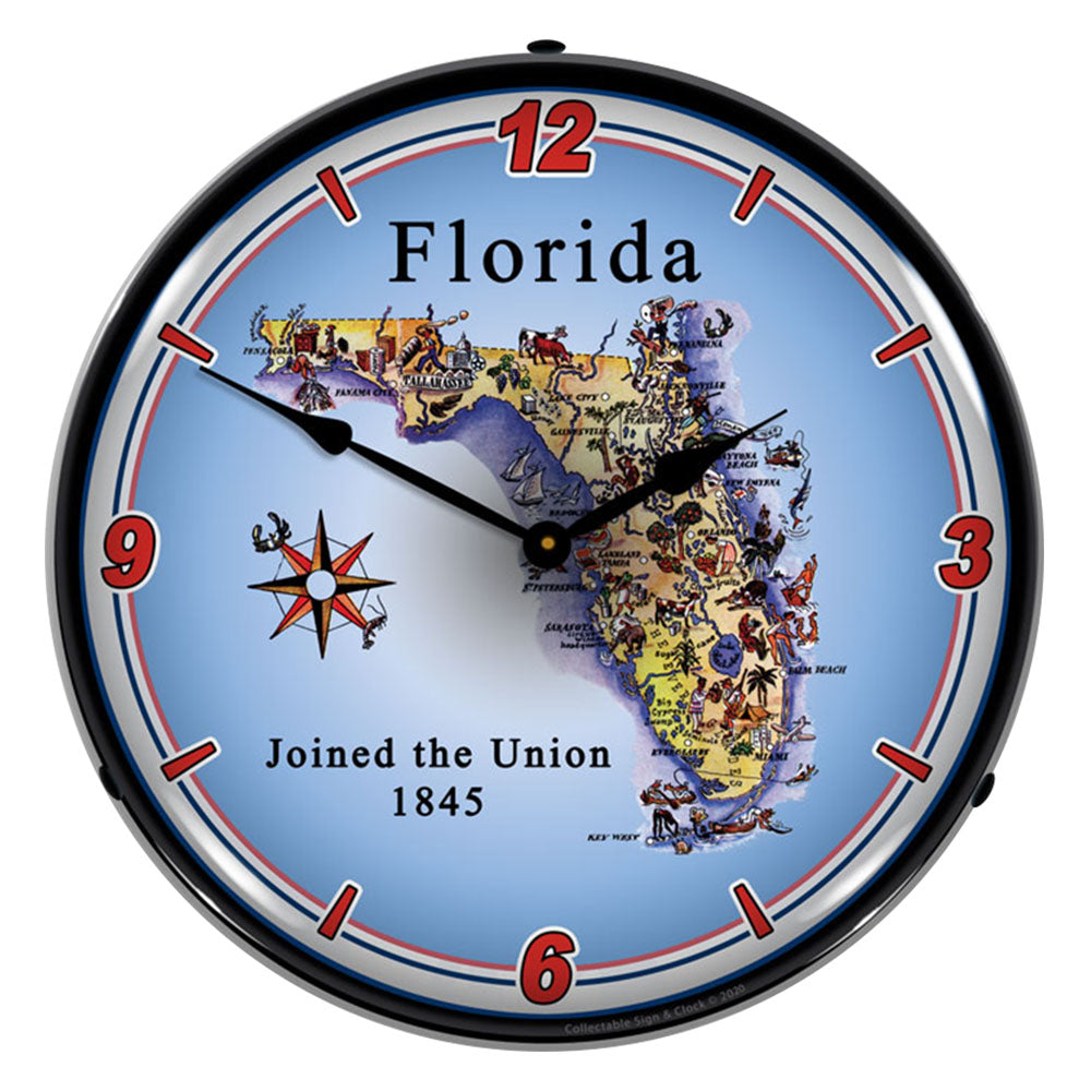 State of Florida 14" LED Wall Clock