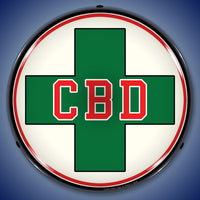 CBD Green Medical Cross 14" LED Storefront Business Sign