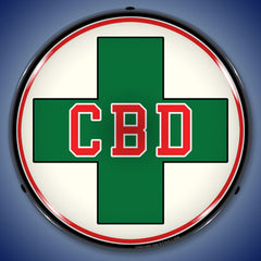 CBD Green Medical Cross 14" LED Storefront Business Sign