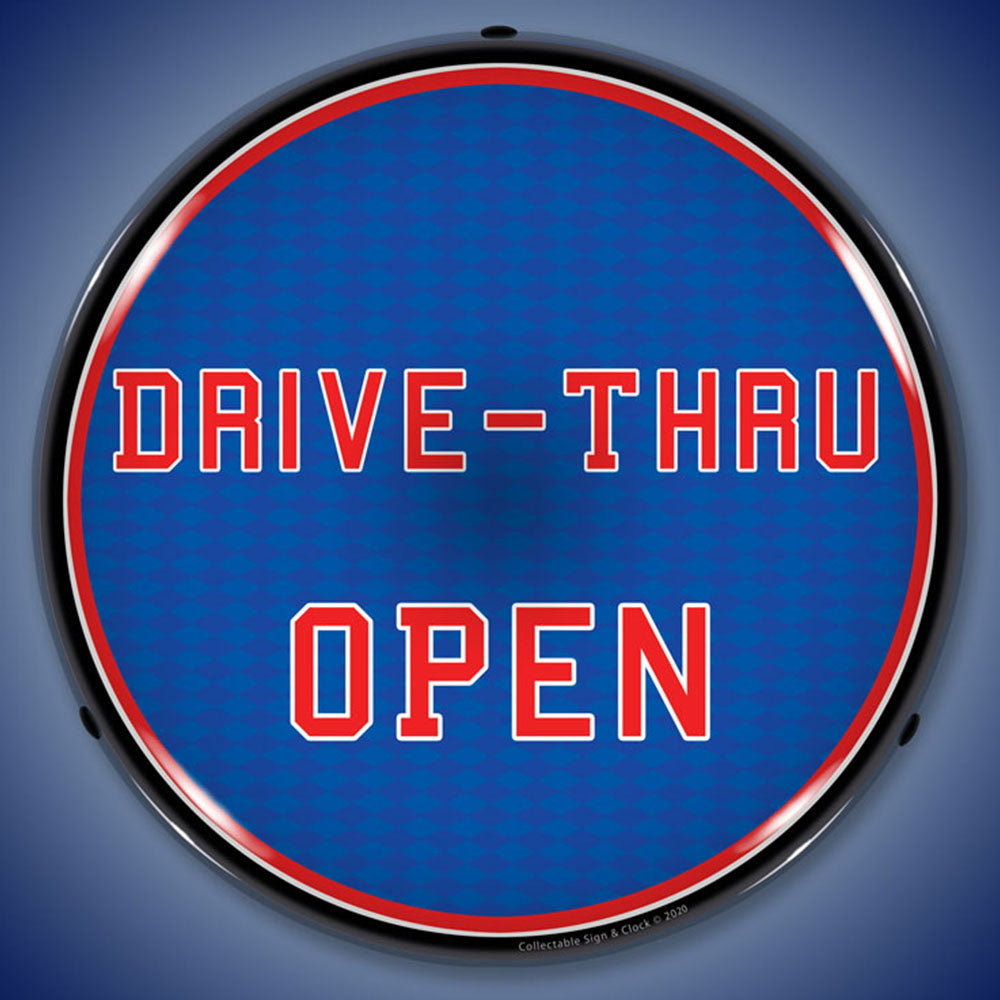 Drive-Thru Open 14" LED Front Window Business Sign