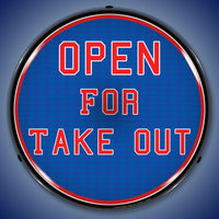 Open For Take Out 14" LED Front Window Business Sign