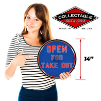 Open For Take Out 14" LED Front Window Business Sign