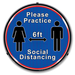 Please Practice Social Distancing 14" LED Front Window Business Sign