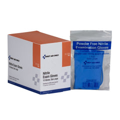 First Aid Only Nitrile Exam Gloves, Large, Clear