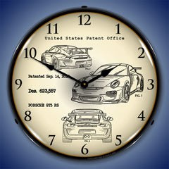 Porsche GT3 RS Patent 14" LED Wall Clock