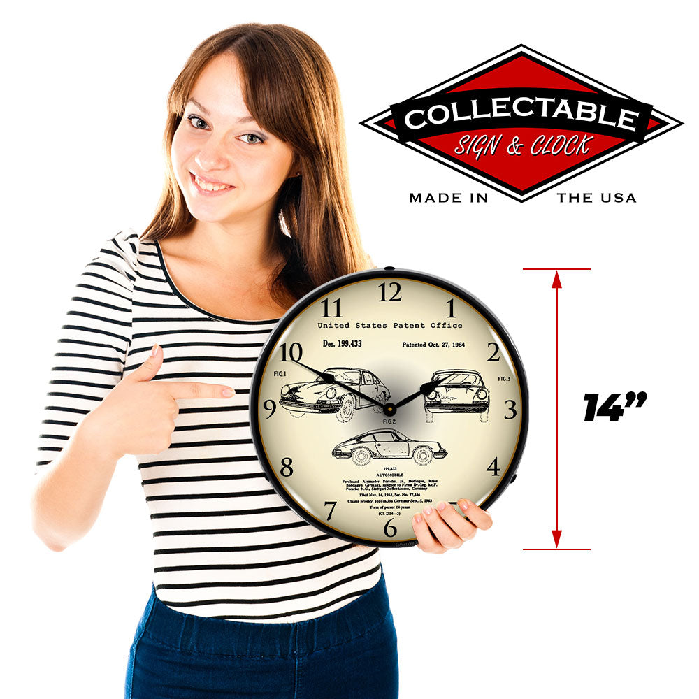 Porsche 911 1964 Patent 14" LED Wall Clock