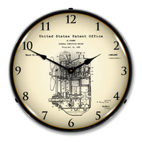 1932 Henry Ford Engine Patent 14" LED Wall Clock