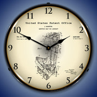 1948 Martin Aircraft Ejection Seat Patent 14" LED Wall Clock