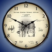 1903 Fire Hydrant Patent 14" LED Wall Clock