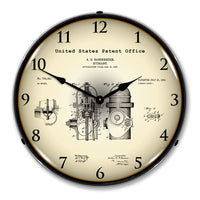 1903 Fire Hydrant Patent 14" LED Wall Clock