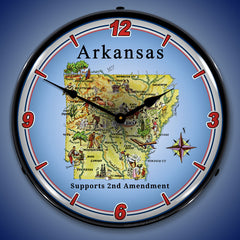Arkansas Supports the 2nd Amendment 14" LED Wall Clock