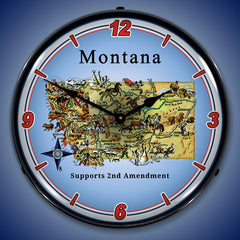 Montana Supports the 2nd Amendment 14" LED Wall Clock