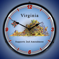 Virginia Supports the 2nd Amendment 14" LED Wall Clock