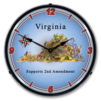Virginia Supports the 2nd Amendment 14" LED Wall Clock
