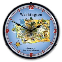 Washington Supports the 2nd Amendment 14" LED Wall Clock