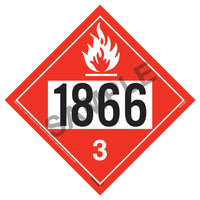 JJ Keller 1866 Class 3 Flammable Liquid Placard