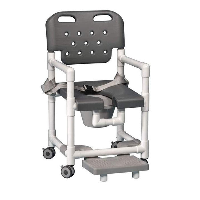 IPU 20" Elite Shower Commode Chair with Pail, Footrest, and Seat Belt