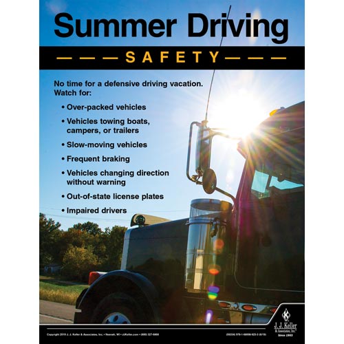 JJ Keller Summer Driving Safety Driver Awareness Safety Poster