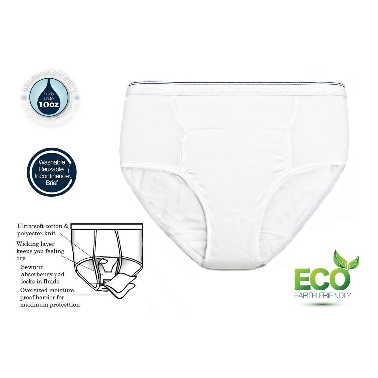 Care Active Men's Reusable Incontinence Brief (Single Pack)