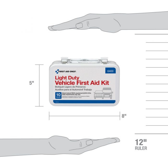 First Aid Only 10 Person Vehicle First Aid Kit, Weatherproof Steel Case, Custom Logo