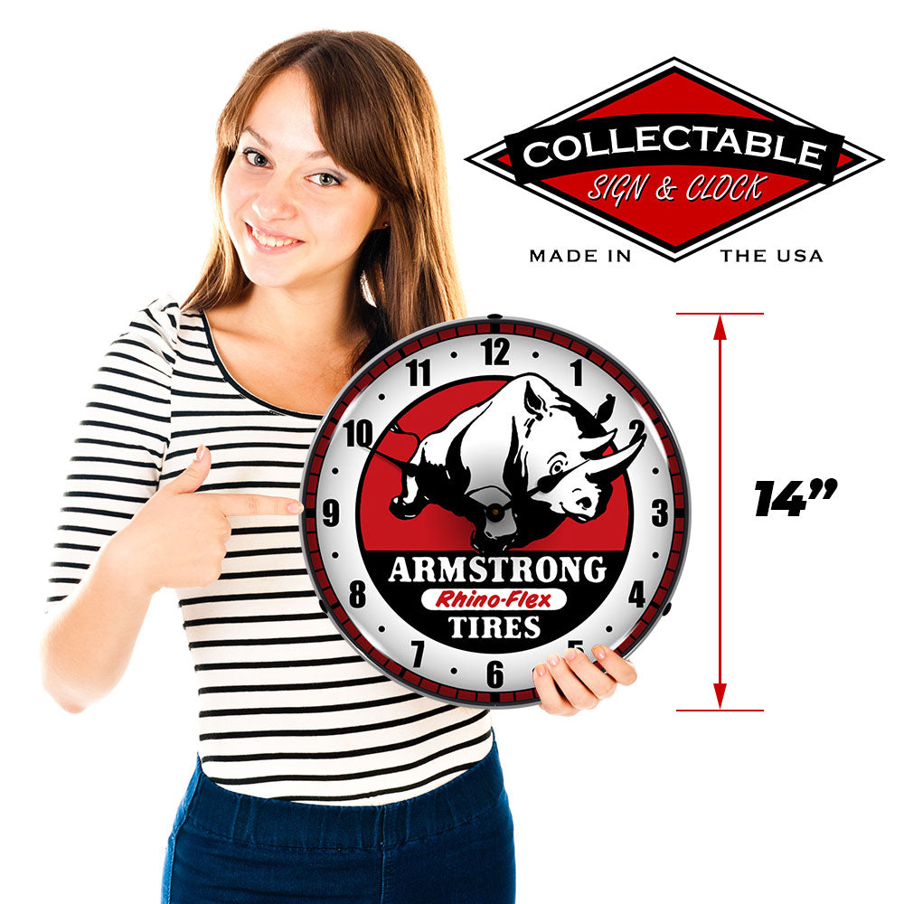Armstrong Rhino-Flex Tires 14" LED Wall Clock