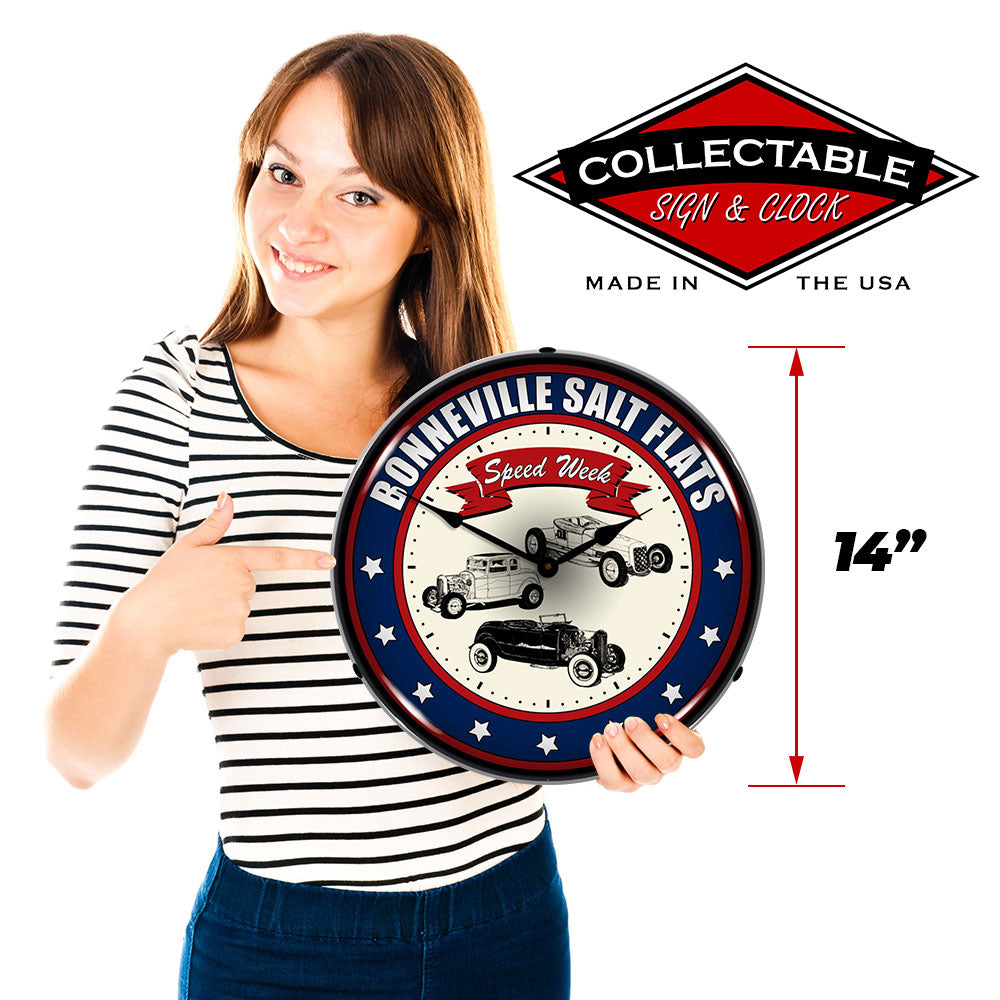 Bonneville Salt Flats Speed Week 14" LED Wall Clock