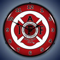 International Association Fire Fighters AFL-CIO CLC 14" LED Wall Clock