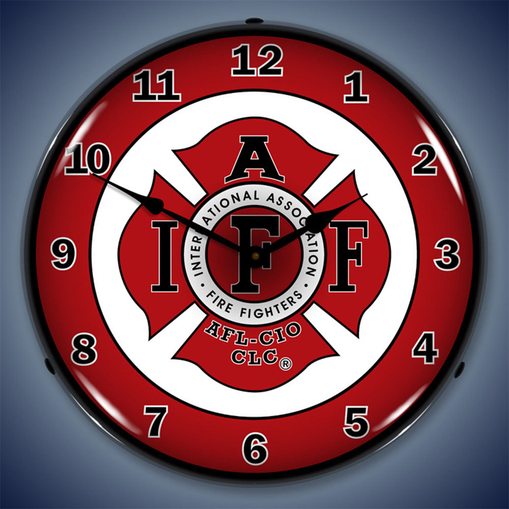 International Association Fire Fighters AFL-CIO CLC 14" LED Wall Clock