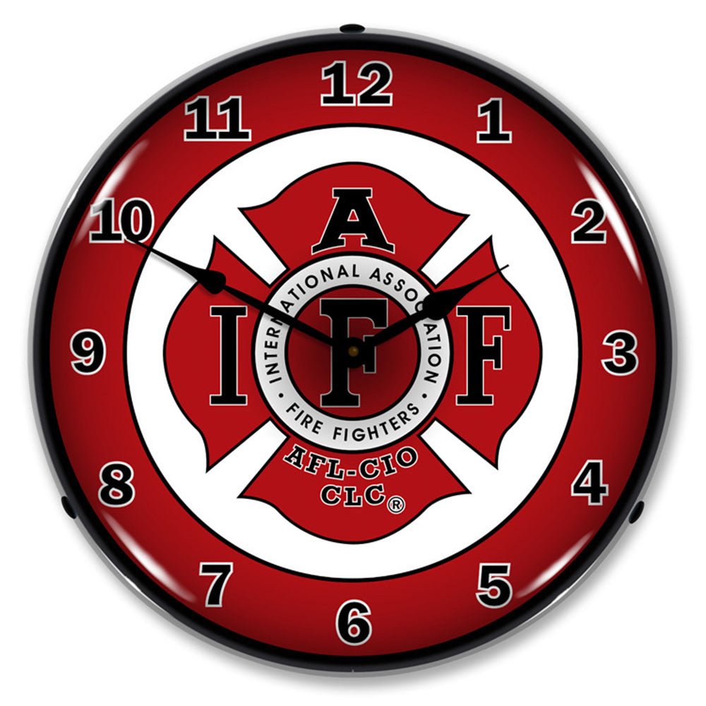 International Association Fire Fighters AFL-CIO CLC 14" LED Wall Clock