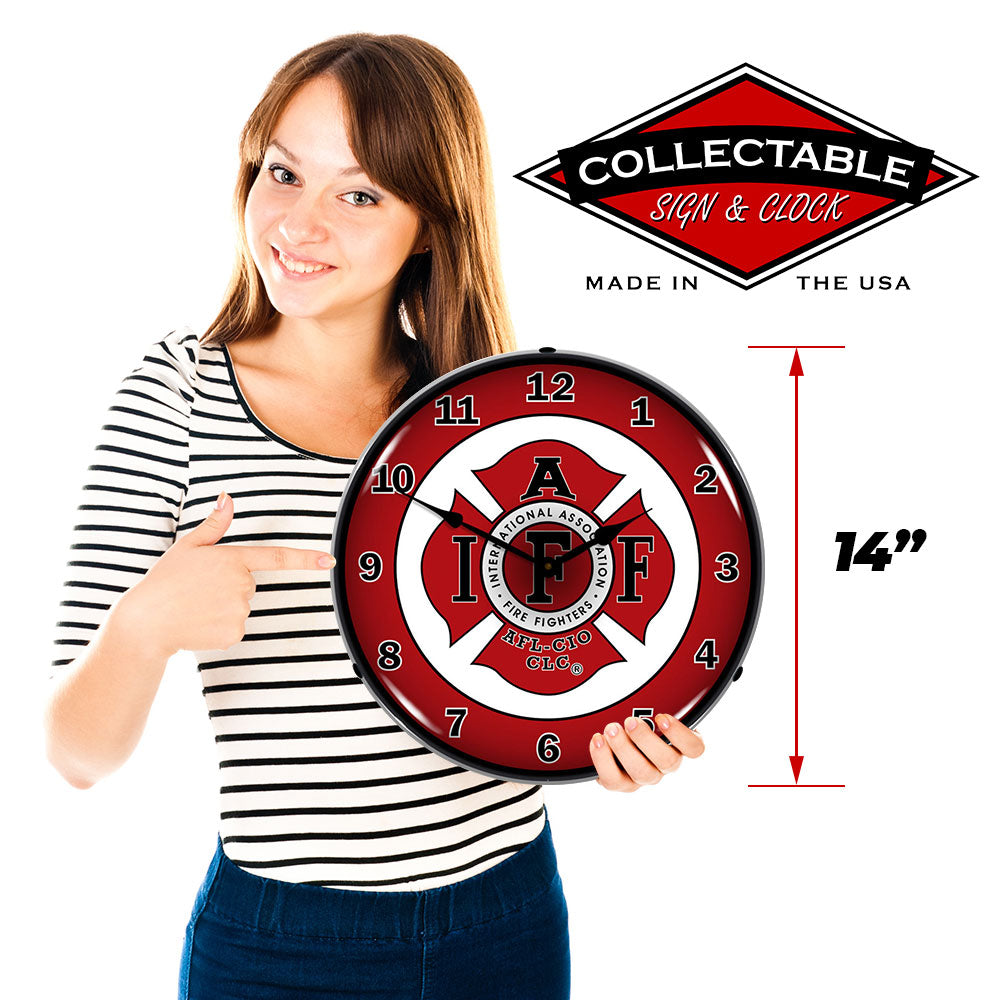 International Association Fire Fighters AFL-CIO CLC 14" LED Wall Clock