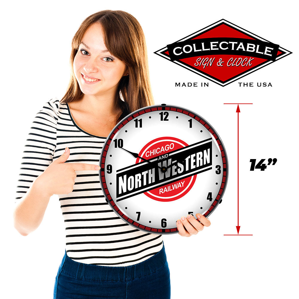 Chicago Railway and North Western 14" LED Wall Clock