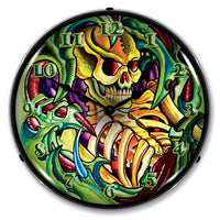 Tattoo Skull 14" LED Wall Clock