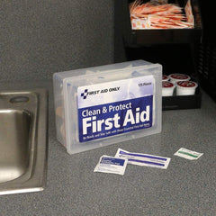 First Aid Only 175 Pieces, Clean and Protect First Aid Kit, Plastic Case