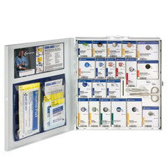 First Aid Only 50 Person Large Metal Smart Compliance First Aid Cabinet without Medications and with Custom Logo