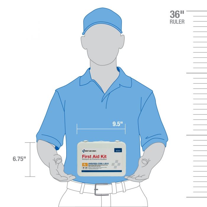 First Aid Only 25 Person Bulk Metal First Aid Kit, ANSI Compliant, Custom Logo