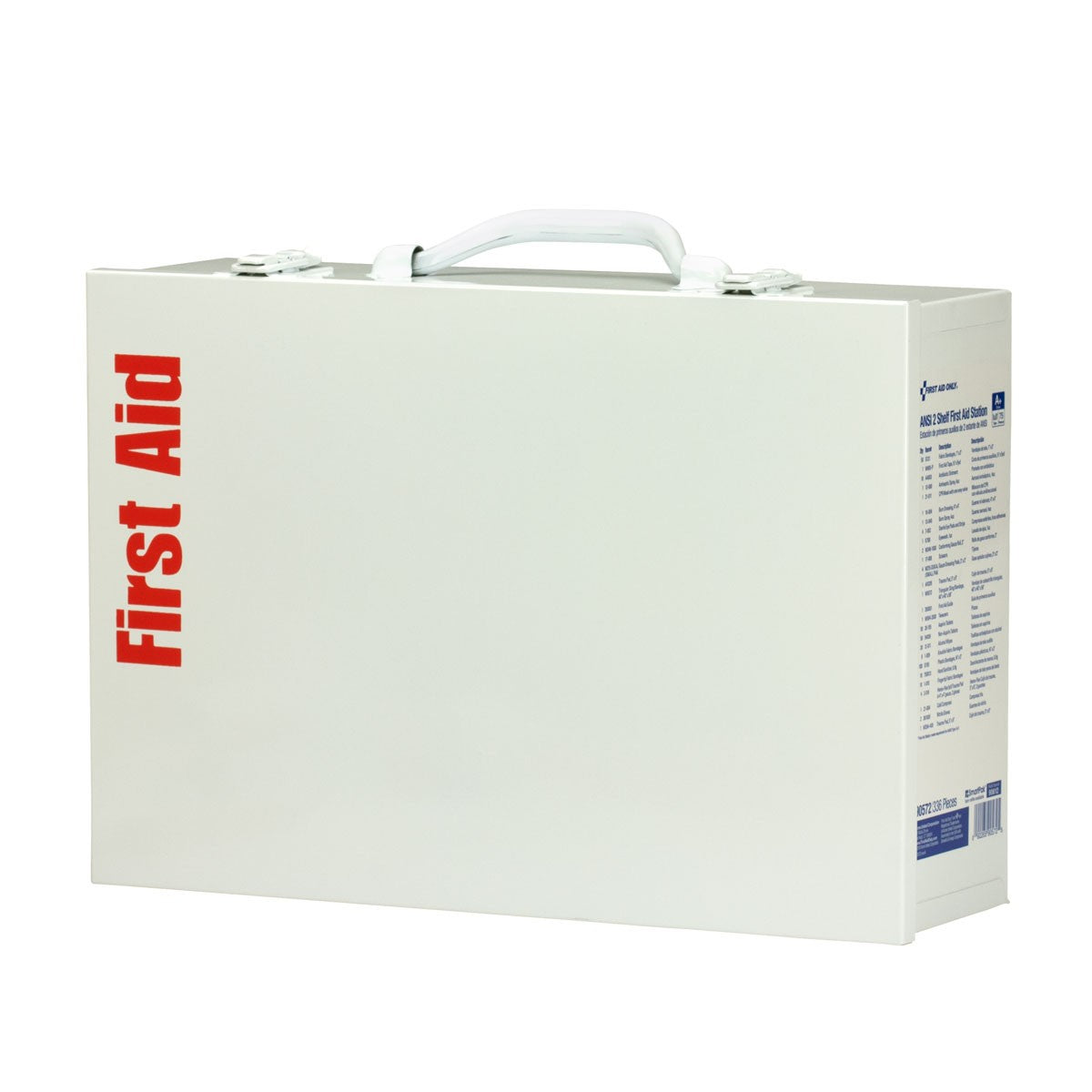 First Aid Only 75 Person 2 Shelf First Aid Metal Cabinet, ANSI A+, Type I and II, with Medications