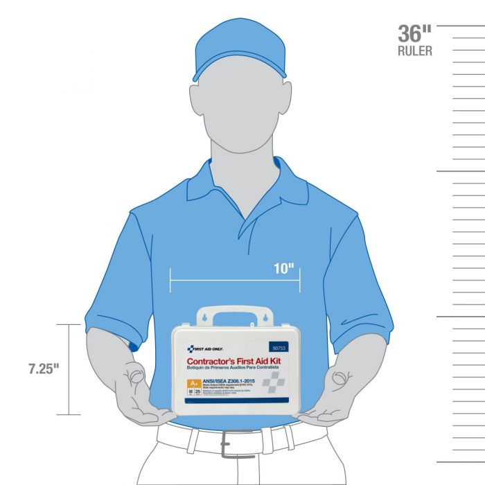 First Aid Only 25 Person Contractor First Aid Kit, ANSI Compliant, Custom Logo