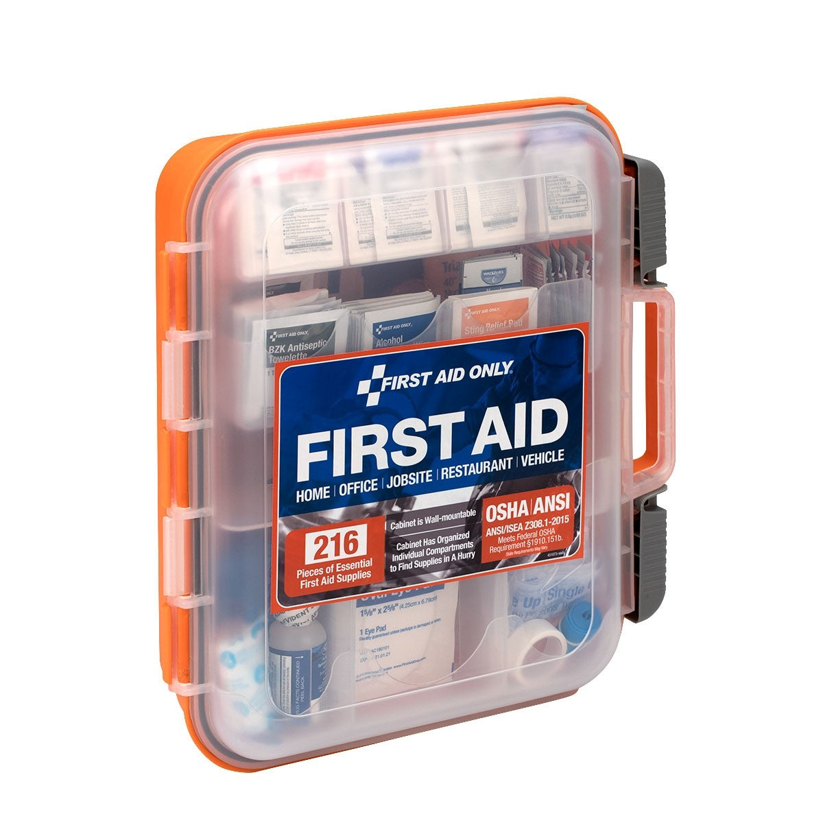 First Aid Only 50 Person ANSI A+ 216 Piece First Aid Kit, Plastic