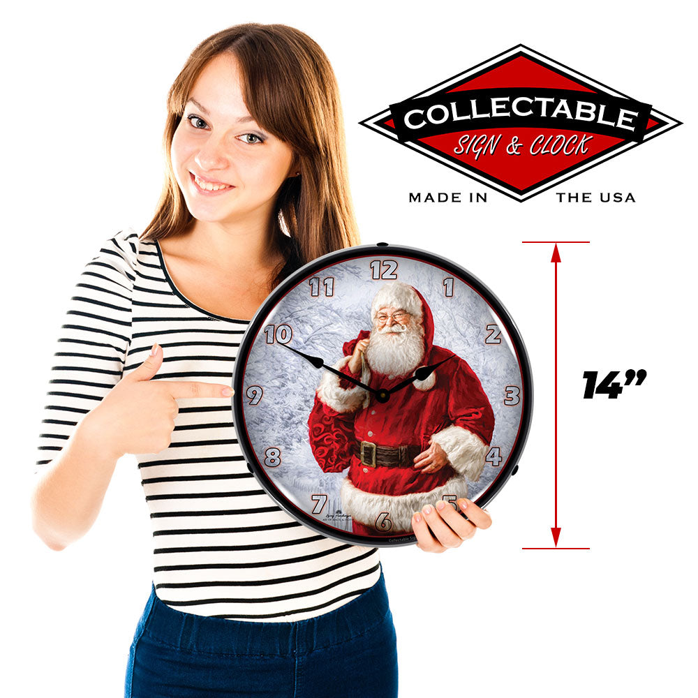 Jolly Santa 14" LED Wall Clock