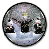 Snowman Caroling 14" LED Wall Clock