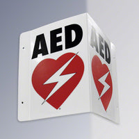 RespondER Flexible AED Wall Sign for Resale - Black & Red on White