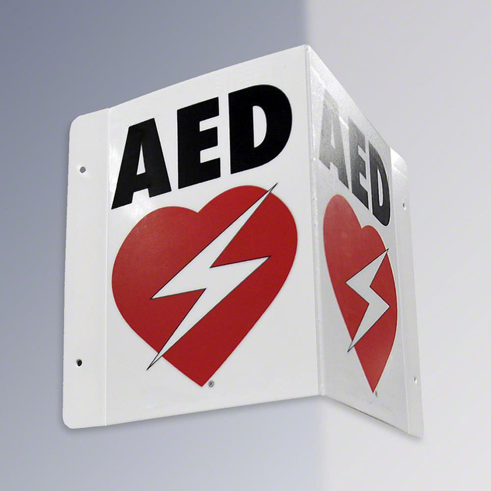 RespondER Flexible AED Wall Sign for Resale - Black & Red on White