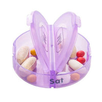 Maxpert Medical AM/PM (7 Day) Weekly Round Travel Pill Organizer in Case