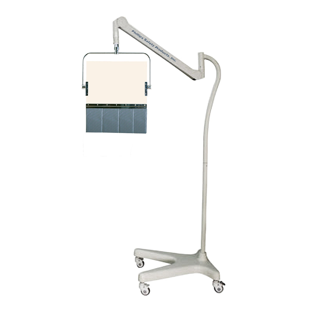 Phillips Safety Mobile Overhead Lead Acrylic Barrier with Lead Curtain and Square Arm