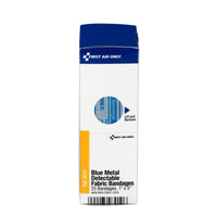 First Aid Only Smart Compliance Refill 1" x 3" Blue Metal Detectable Bandages, 25 Per Box