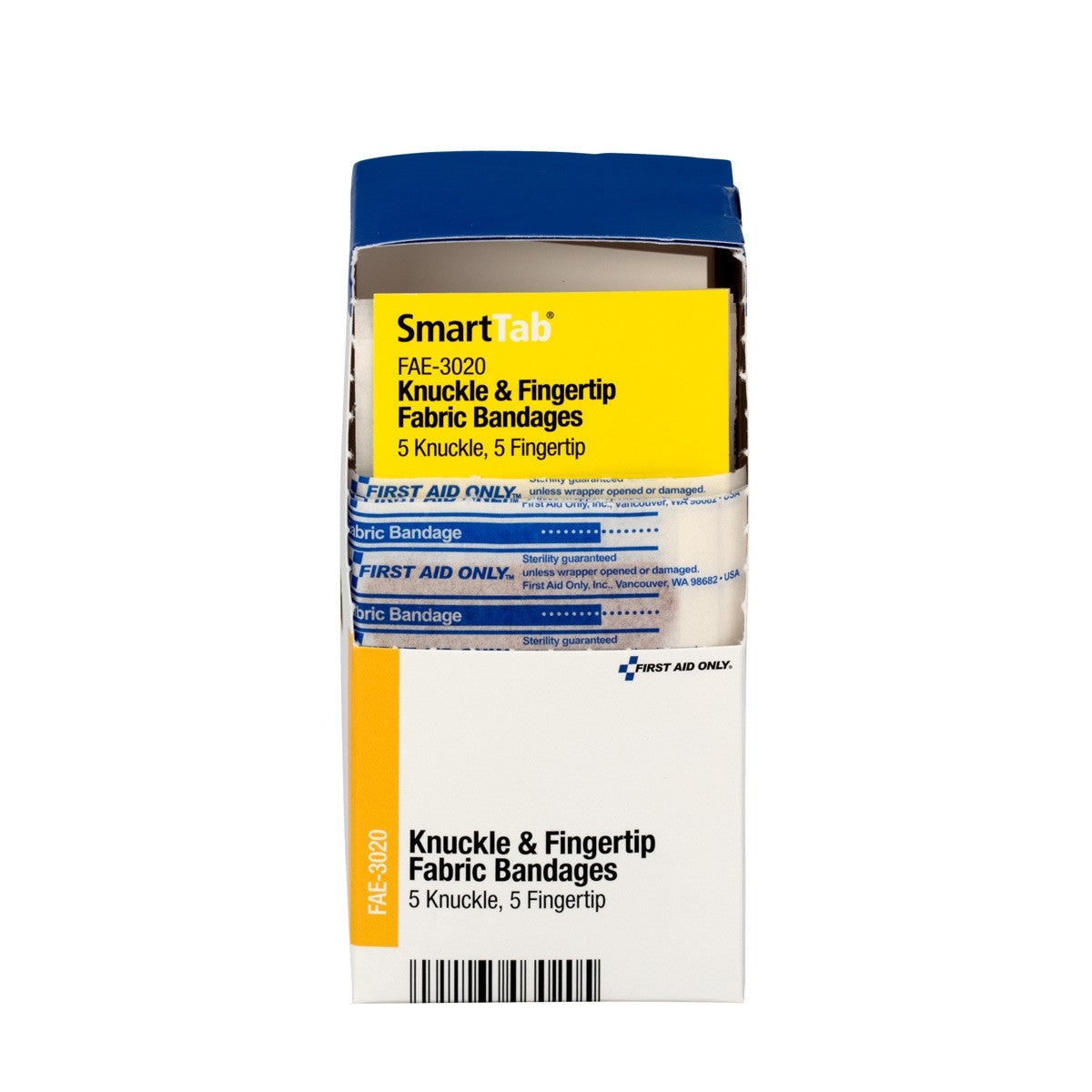 First Aid Only Smart Compliance Refill 5 Knuckle & 5 Fingertip Fabric Bandages