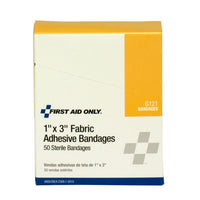 First Aid Only 1" x 3" Fabric Bandages, 50 Per Box