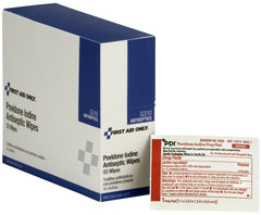 First Aid Only Povidone Iodine Wipes, 50 Per Box
