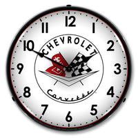1956-57 Corvette Logo 14" LED Wall Clock